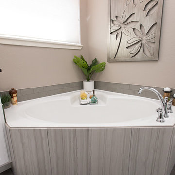 Master Bathroom | Expand Shower | New Tile Floors and Leather Granite Countertop