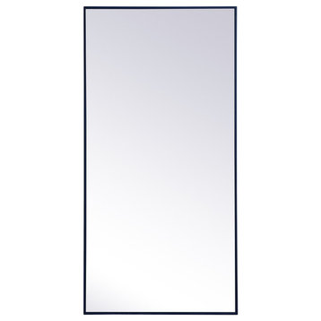 Elegant Decor MR43060BL Metal Frame Rectangle Mirror, 30"x60", Blue