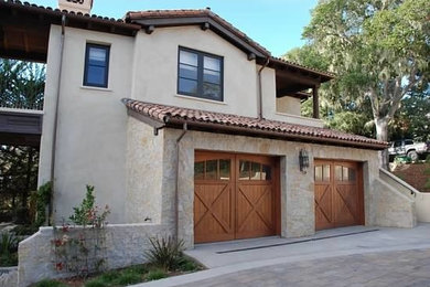 Inspiration for a large mediterranean garage remodel in San Francisco