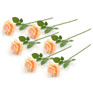 Dii Flower Open Rose Yellow, Set of 6