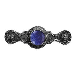 Inviting Home Inc. - Victorian Pull, Antique-Style Pewter With Blue Sodalite - Cabinet And Drawer Handle Pulls