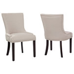 Grafton Home - Grafton Home Craven Upholstered Dining Chairs, Set of 2, Sand - Outfit your dining room table with our transitional style chairs featuring nail head trim and espresso legs providing sturdy support. Suited for nearly all decor styles you'll find comfort and elegance in this pair of timeless dining room chairs.