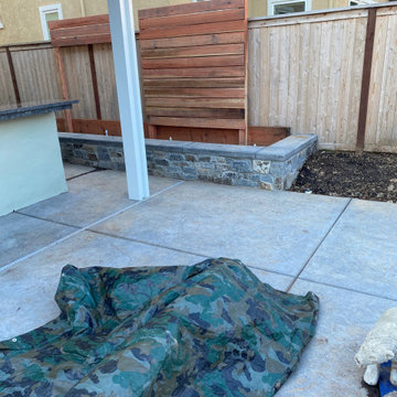Custom horizontal wood work: trellises, AC screen and doggy swing gate -construc