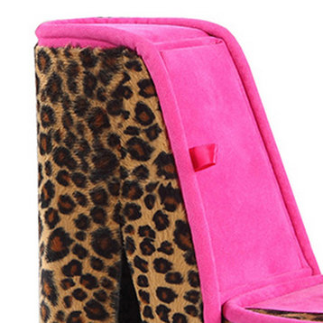 Benzara BM240365 High Heel Cheetah Shoe Jewelry Box With 2 Hooks, Multicolor