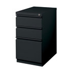 Hirsh 20-inch Deep Modern Metal Mobile Pedestal File 3-Drawer Box/File in Black