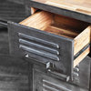 Recycled Wood and Industrial Metal Locker-Style Desk