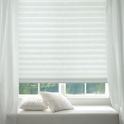 Traditional White Bedroom Custom Window Roman Shades by Hunter Douglas - Roman Shades