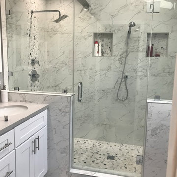Bathroom Remodel with Blue Accent Tile