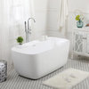 Elegant Decor Calum 59" Plastic Soaking Bathtub in Glossy White
