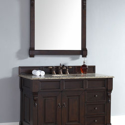 48 inch Mahogany Finish Single Traditional Bathroom Vanity Optional Countertop - Bathroom Vanities And Sink Consoles