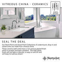 Nantucket Sinks 16"x11" Undermount Ceramic Sink, White