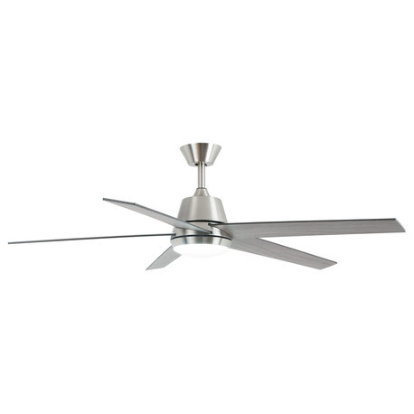 52-inch Modern LED Sand Nickel Ceiling Fan with Light