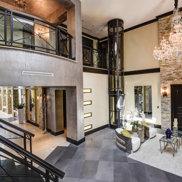 Elegant Modern Elements with Glass Home Elevator