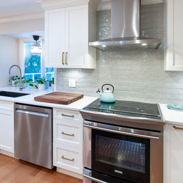 Transitional Kitchen Renovation with Two-Tone Island & Open Concept