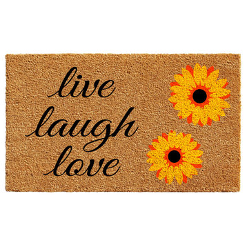 Sunflower Live Laugh Love Doormat, 17"x29"