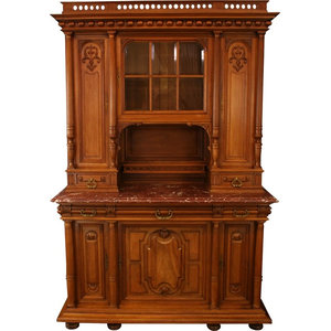 Antique Walnut Victorian Mirror Buffet Sideboard Server Buffets Consigned 1900 French Renaissance Buffet Elegant