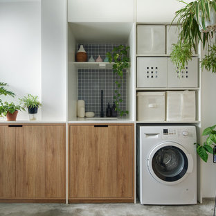 Inspiration for a scandi utility room in Singapore.