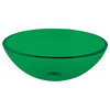 Emerald Tempered Glass Vessel Sink with Drain, Single Layer Round Bowl Sink