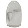 Stoneware Wall Vase With Two Shelves With Reactive Glaze, White