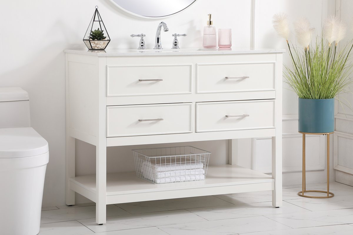Elegant VF19042WH 42"Single Bathroom Vanity, White