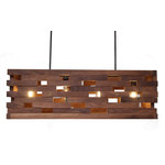 City of Lights - Walnut 4-Light Chandelier Mid-Century Industrial Style - If you’re looking to update your mid-century or modern space, this fixture is a standout.