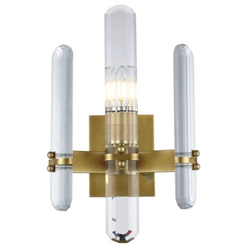 Lincoln 1-Light Wall Sconce, Burnished Brass
