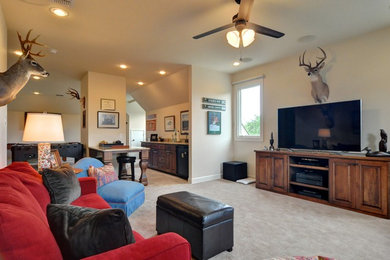 Elegant home theater photo in Dallas