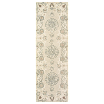 Oriental Weavers Craft Collection Sand/ Ash Floral Indoor Area Rug 2'6"X8'