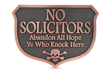 Abandon Hope Solicitors 10" x 7" In Copper Patina