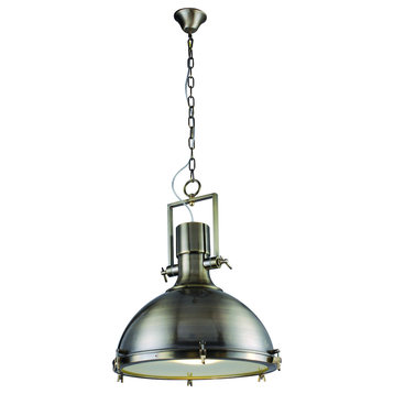 Industrial Collection Pendant Lamp, Antique Brass Finish