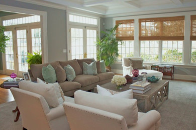 Trendy family room photo in New York