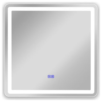 CHLOE Luminosity Back Lit Square TouchScreen LED Mirror 3 24" Wide