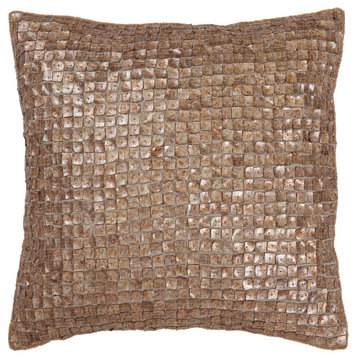 Mother of Pearl Pillow Cover, Brown