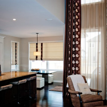 Roman Shades and Second Storey Drapes