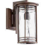 Quorum International - Larson 7" Clear Lantern Outdoor, Oiled Bronze With Clear Hammered Glass - Larson 7" Clear Lantern Outdoor, Oiled Bronze With Clear Hammered Glass