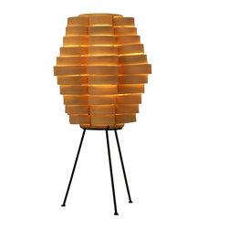 Bamboo Petal Slat Table Lamp | Natural - Table Lamps