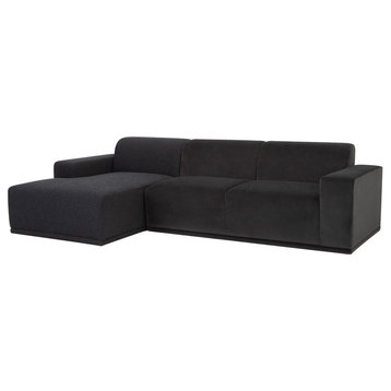 Nuevo Furniture Leo Left Arm Chiase Sectional Sofa in Shadow Grey