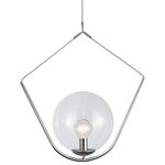 Dainolite - 1-Light Incandescent Pendant Polished Chrome - 1 Light Incandescent Pendant Polished Chrome Finish with Clear Glass