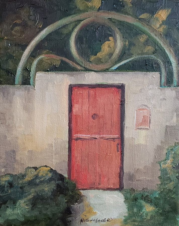 SOLD, A Gate in St, Augustine, 10x8, framed