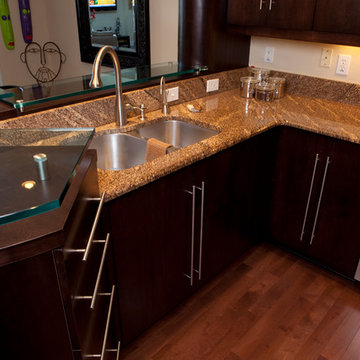 "Corsica" Maple Espresso with Glass Countertops