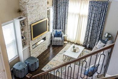 Inspiration for a transitional family room remodel in New York