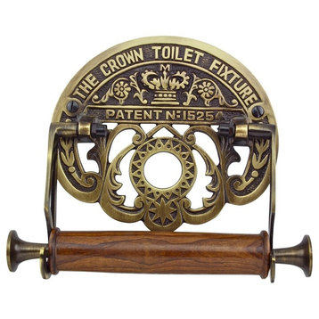 Toilet Paper Holder Brass The Crown Fixture Tissue Holder, Antique Brass