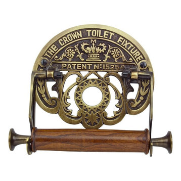 Toilet Paper Holder Antique Brass Crown Bathroom Tissue Holder