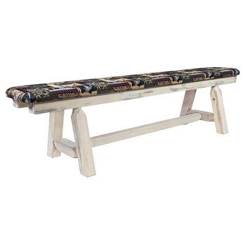 Montana Woodworks Homestead 6ft Solid Wood Plank Style Bench in Natural