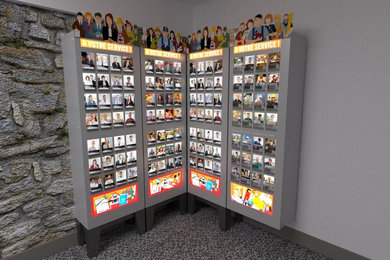 Animations 3D d'un présentoir de carte de visites