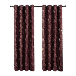 Royal Tradition - Olivia 2PC Grommet Embroidered Lined Panels - Curtains