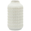 Cer, 10"h Aztec Vase, Ivory