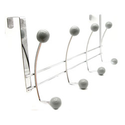 Evideco - Over-The-Door 8-Hook Rack Color: Gray - Wall Hooks
