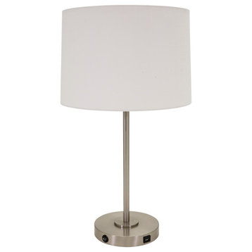 Brandon One Light Table Lamp, Satin Nickel