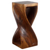 Haussmann Original Wood Twist Stool 12 X 12 X 26 In High Walnut Oil